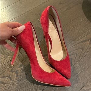 Vince Camuto Red Suede Heels